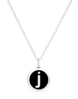 MINI INITIAL 'j' CHARM sterling silver with rhodium plate