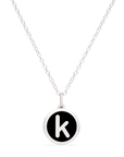 MINI INITIAL 'k' CHARM sterling silver with rhodium plate