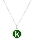 MINI INITIAL 'k' CHARM sterling silver with rhodium plate