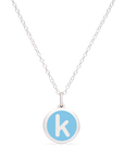 MINI INITIAL 'k' CHARM sterling silver with rhodium plate