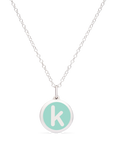 MINI INITIAL 'k' CHARM sterling silver with rhodium plate