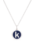 MINI INITIAL 'k' CHARM sterling silver with rhodium plate