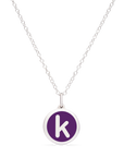 MINI INITIAL 'k' CHARM sterling silver with rhodium plate