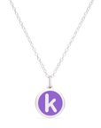 MINI INITIAL 'k' CHARM sterling silver with rhodium plate