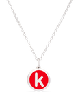 MINI INITIAL 'k' CHARM sterling silver with rhodium plate