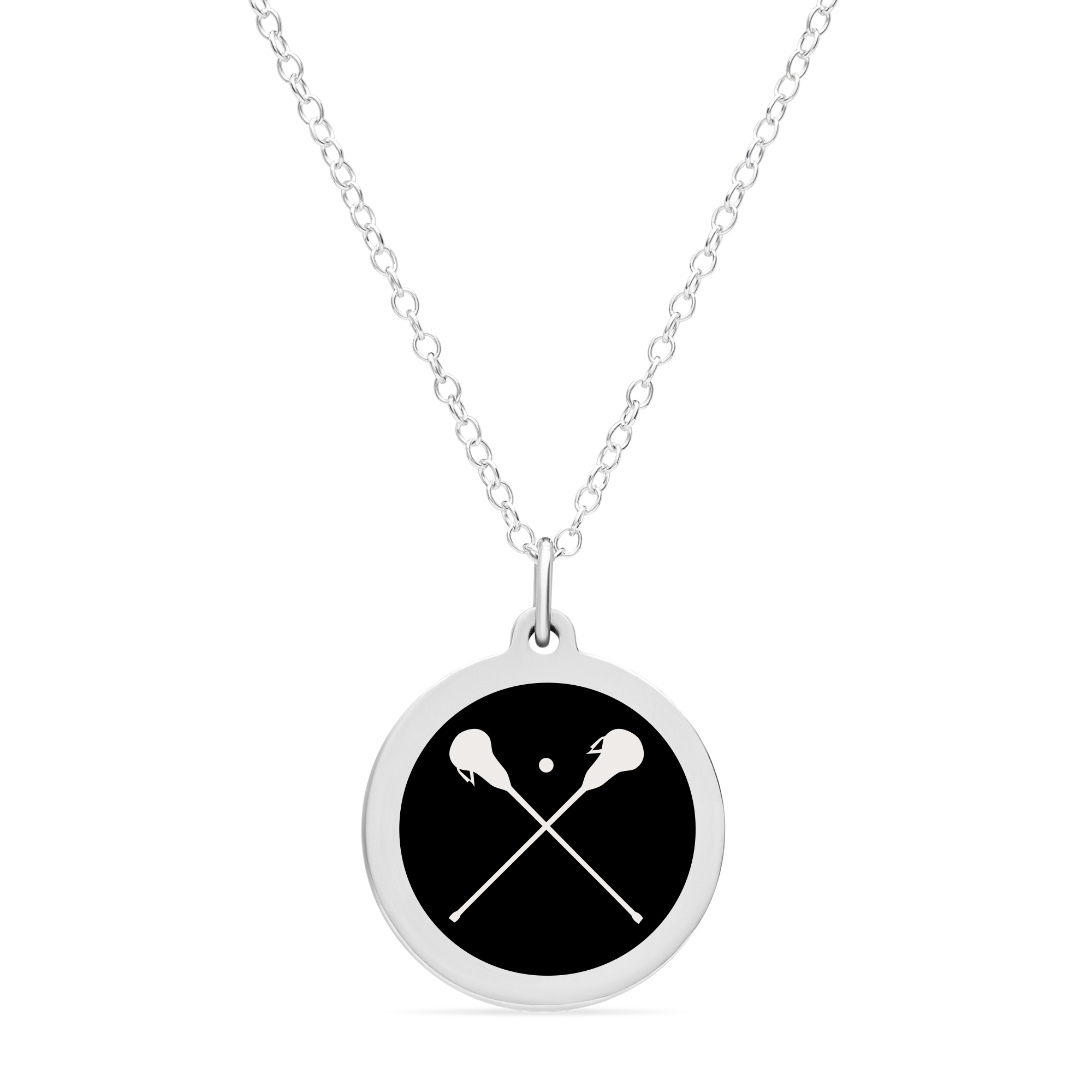 ORIGINAL LACROSSE CHARM in sterling silver with rhodium plate