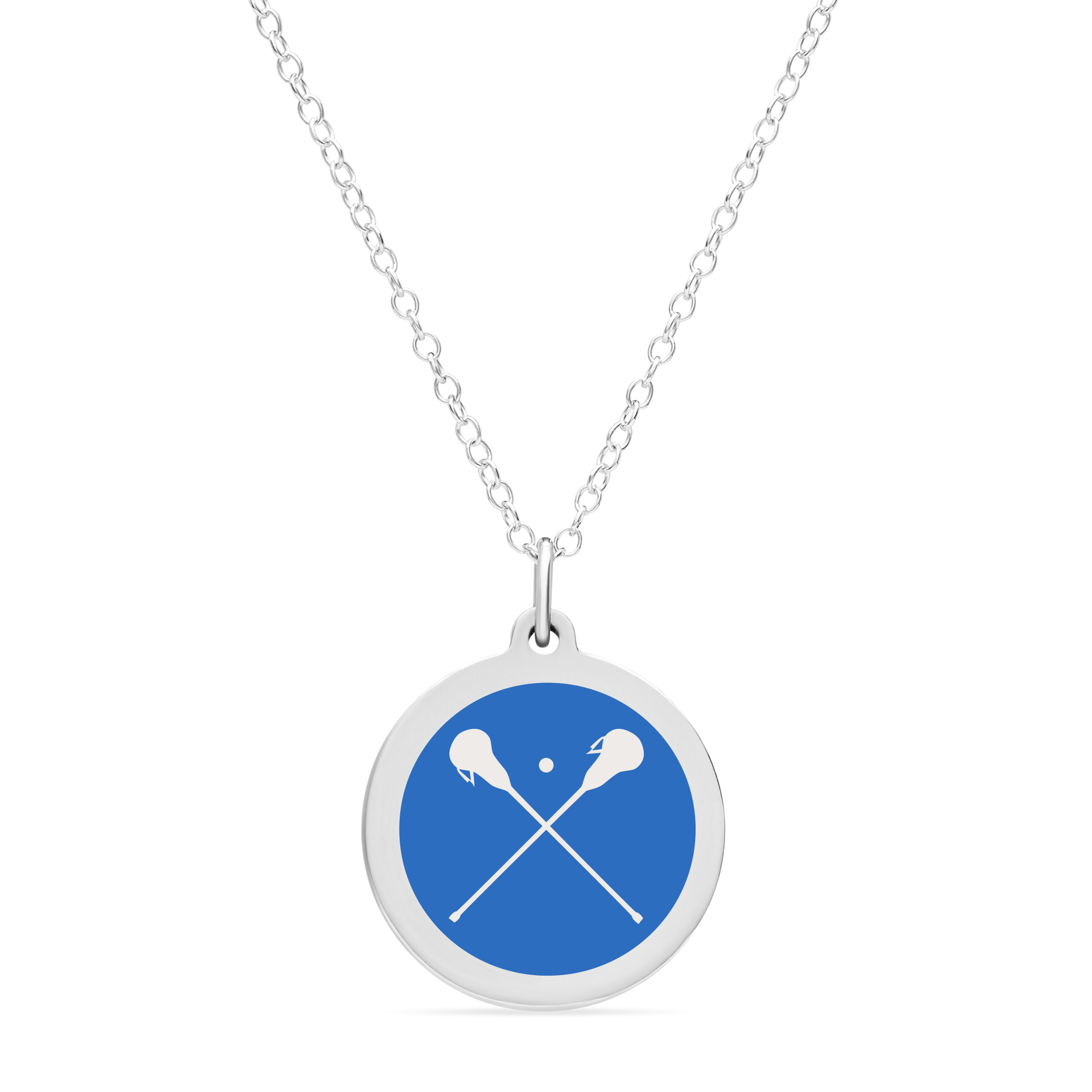 ORIGINAL LACROSSE CHARM in sterling silver with rhodium plate