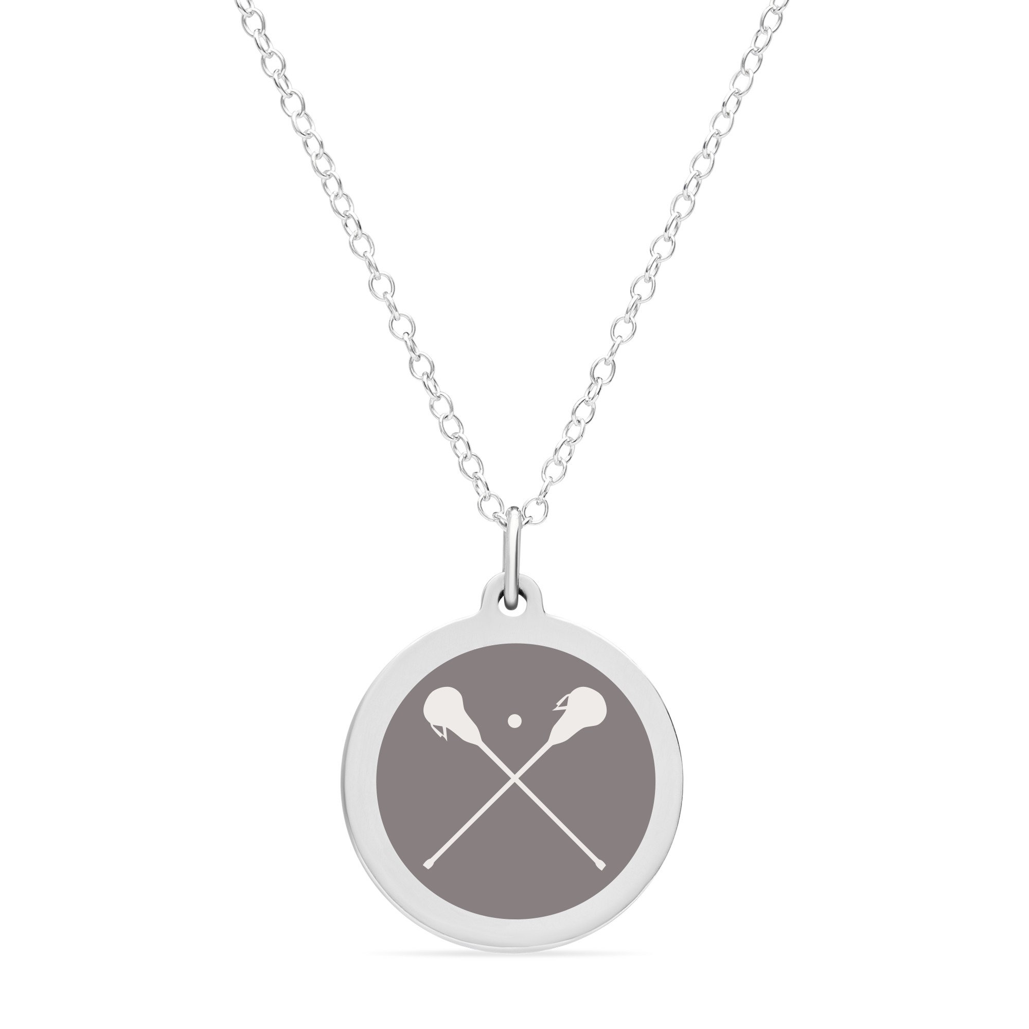 ORIGINAL LACROSSE CHARM in sterling silver with rhodium plate