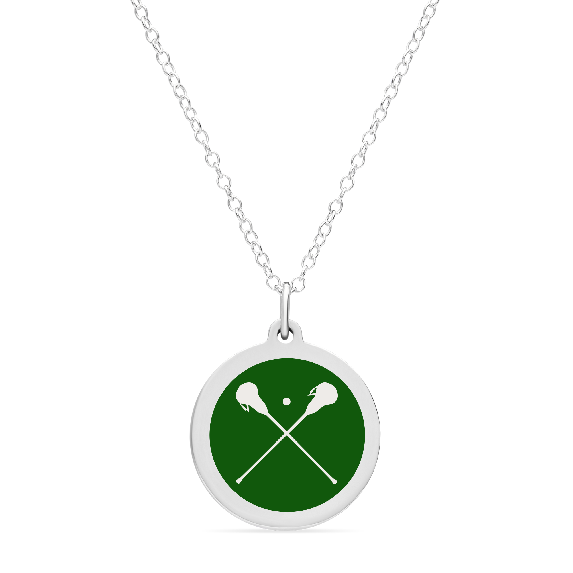 ORIGINAL LACROSSE CHARM in sterling silver with rhodium plate