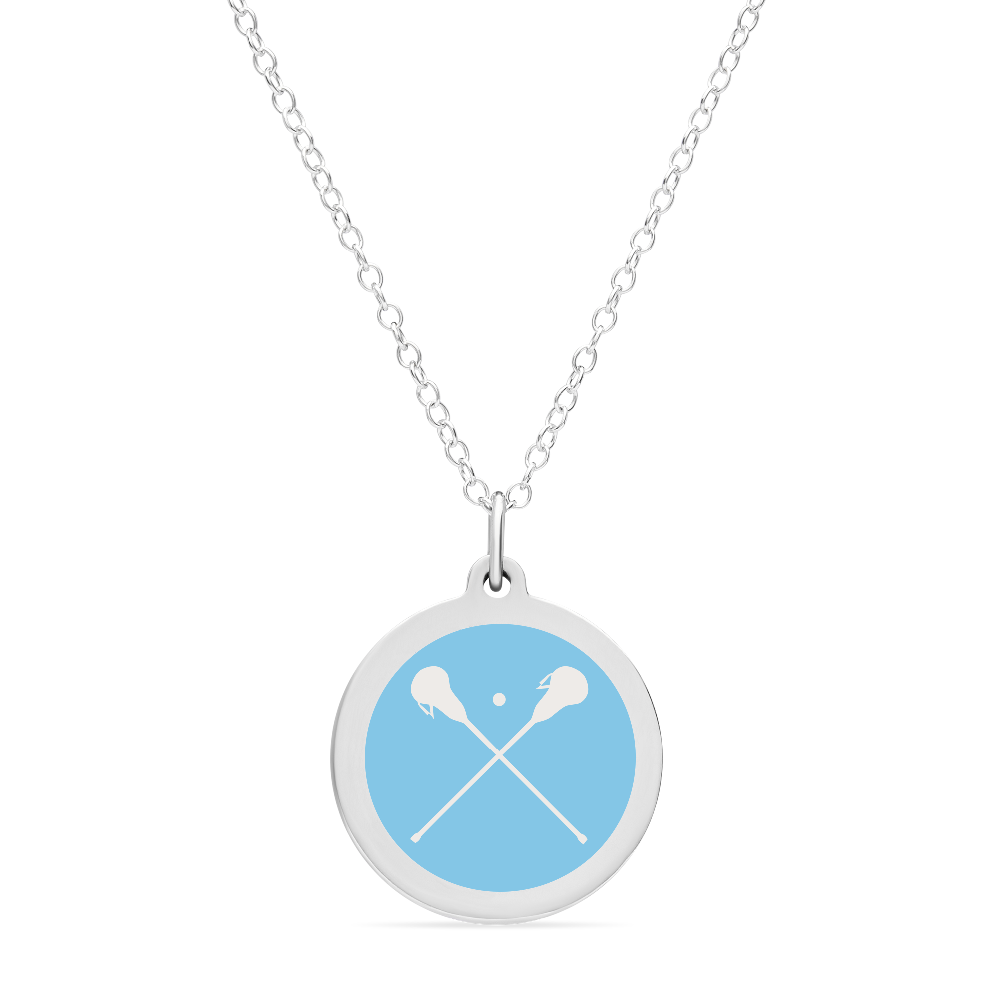ORIGINAL LACROSSE CHARM in sterling silver with rhodium plate