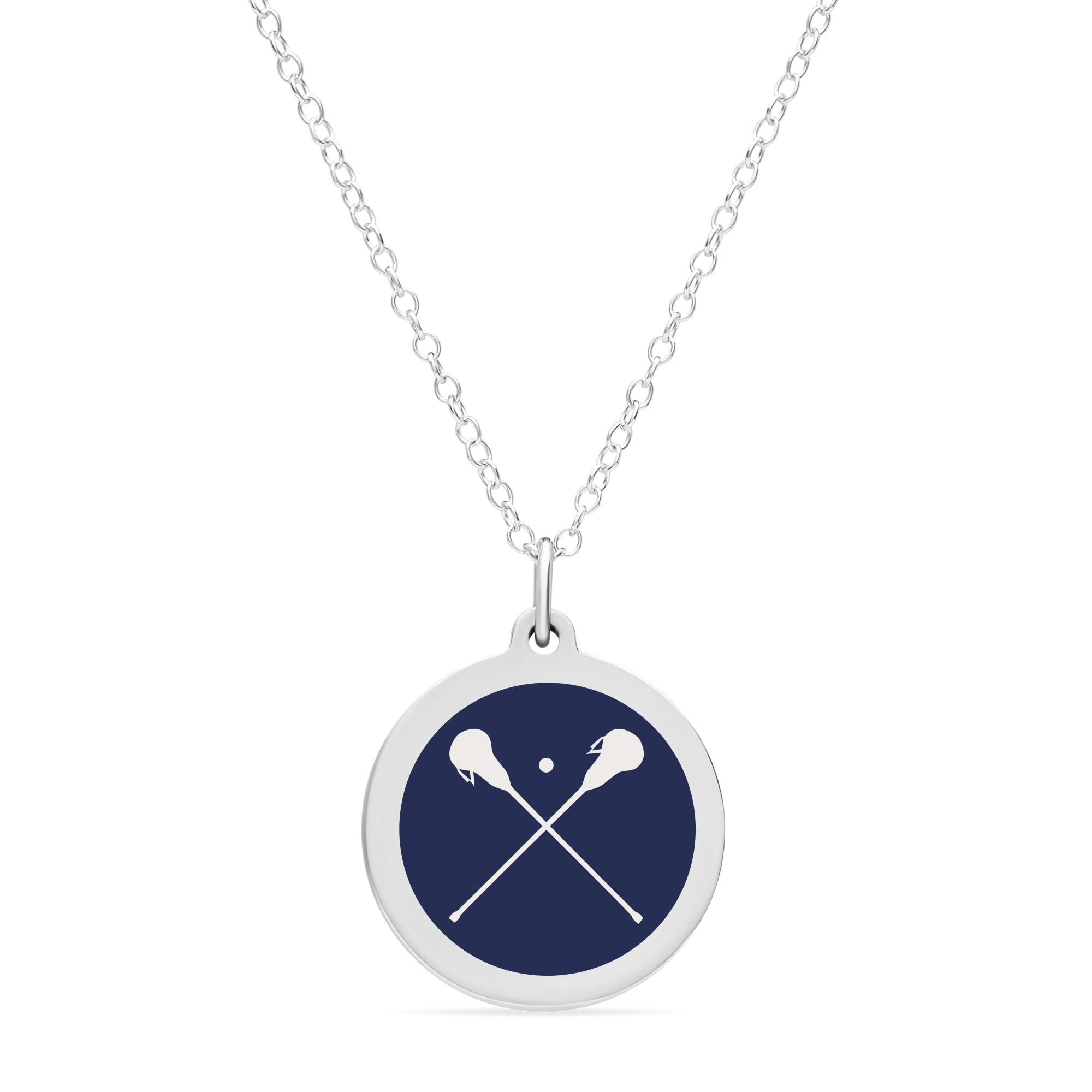 ORIGINAL LACROSSE CHARM in sterling silver with rhodium plate