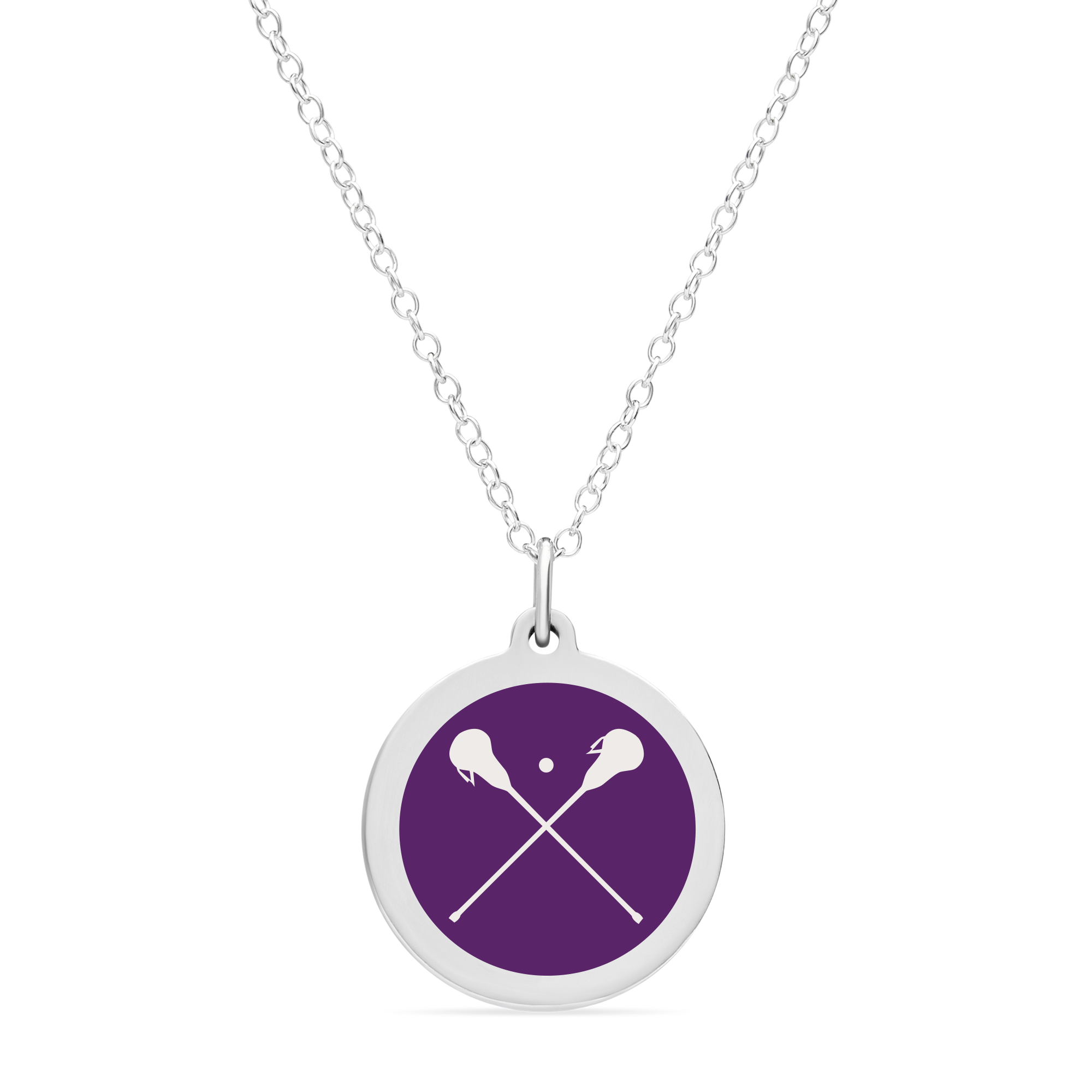 ORIGINAL LACROSSE CHARM in sterling silver with rhodium plate