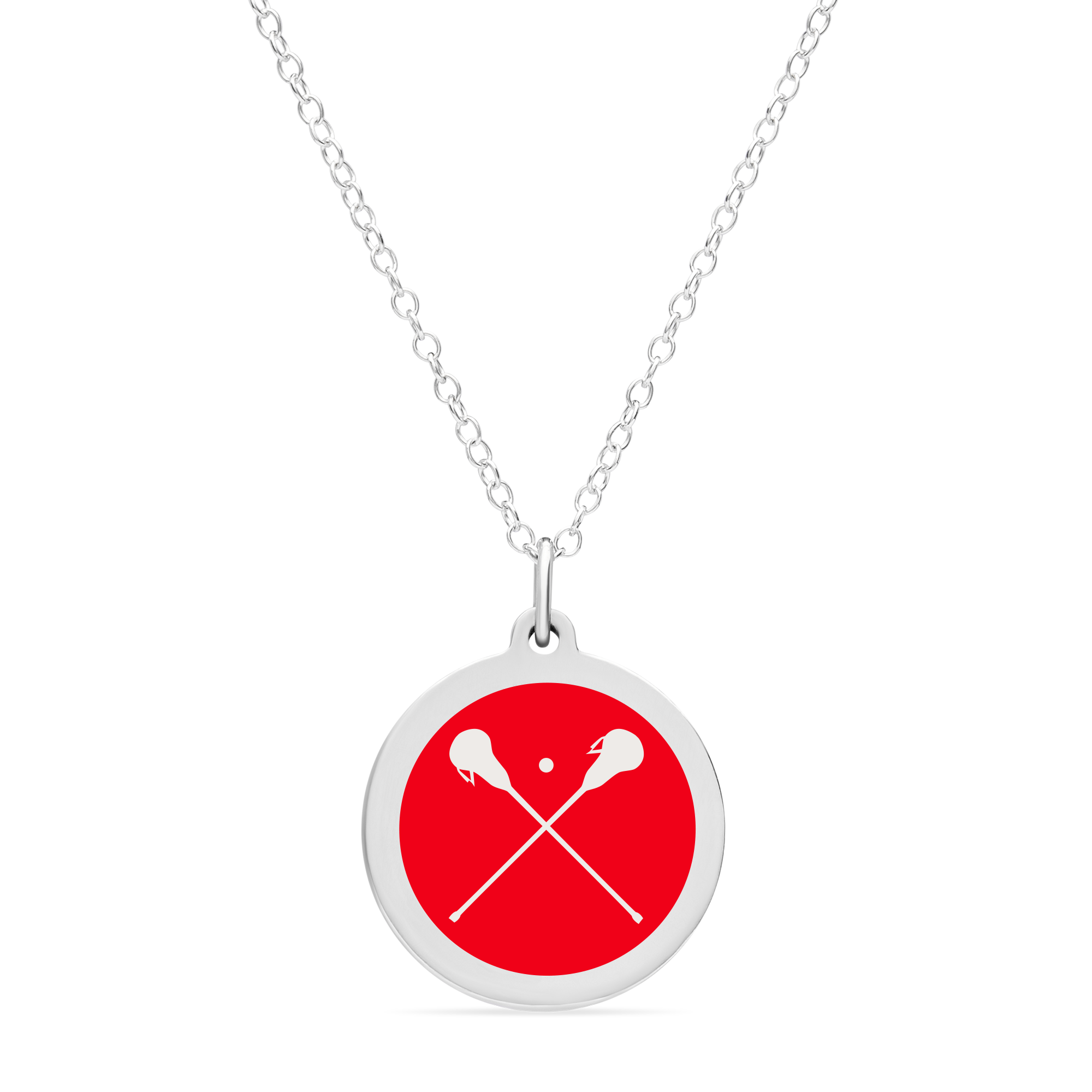 ORIGINAL LACROSSE CHARM in sterling silver with rhodium plate