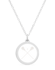 ORIGINAL LACROSSE CHARM in sterling silver with rhodium plate