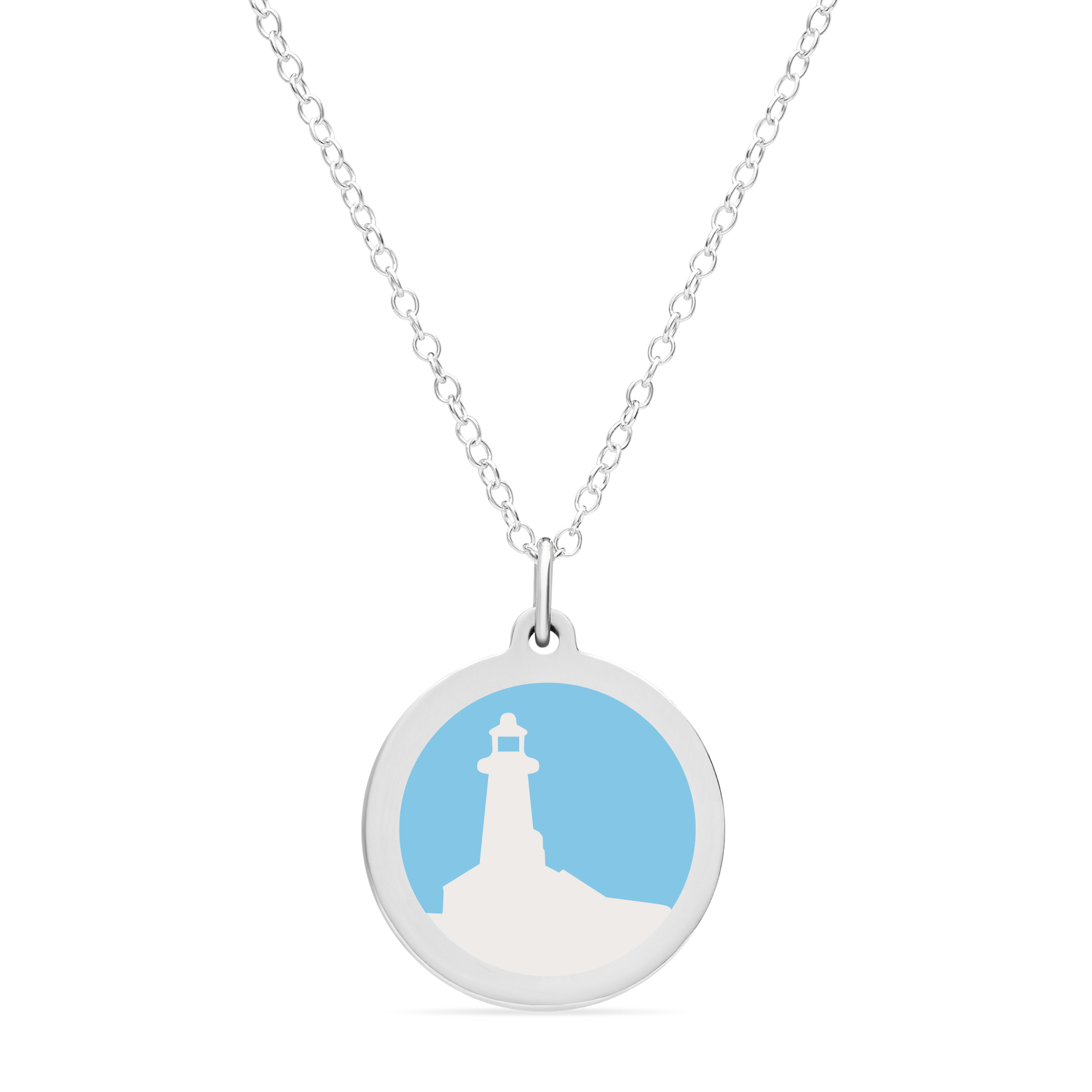 ORIGINAL LIGHTHOUSE CHARM in sterling silver with rhodium plate