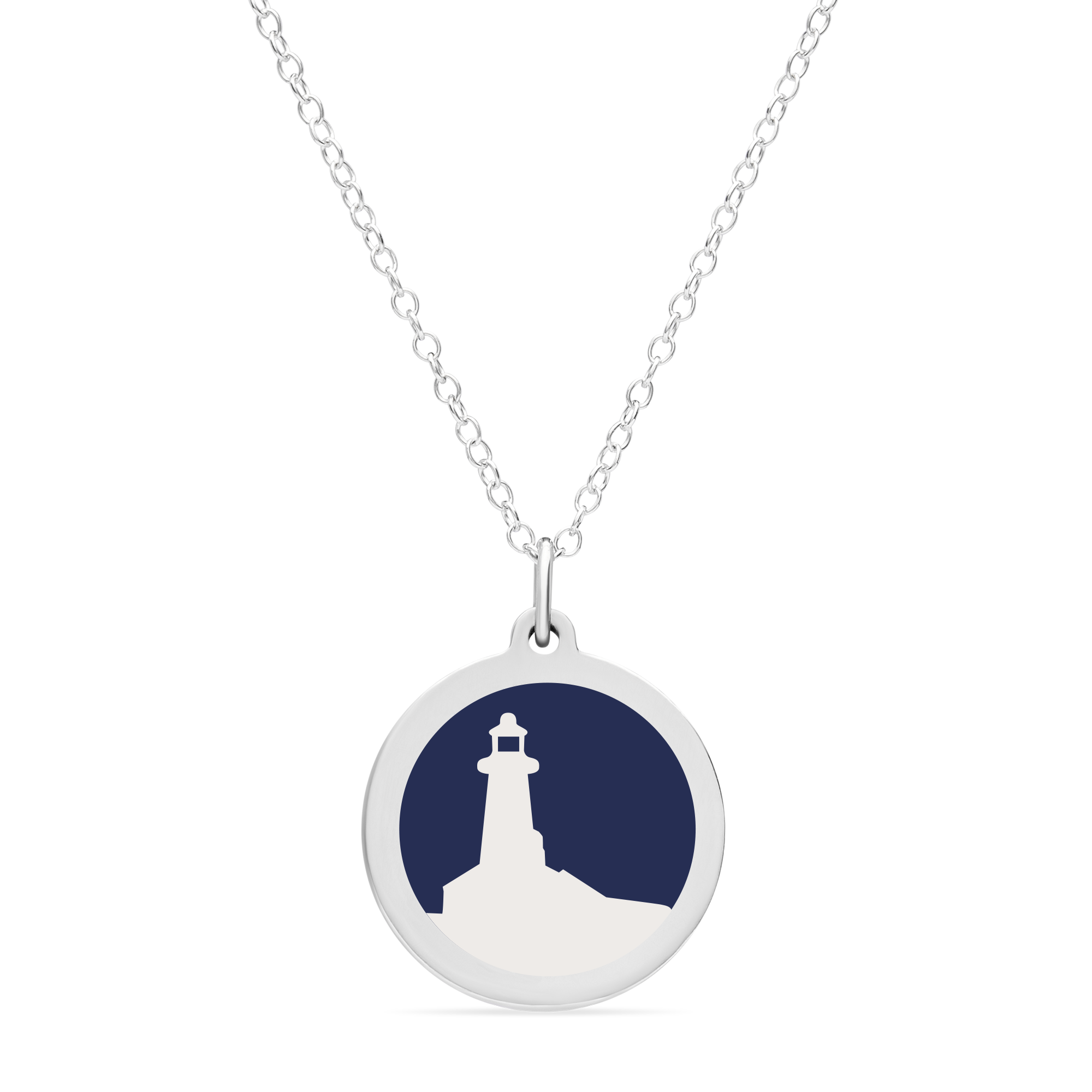 ORIGINAL LIGHTHOUSE CHARM in sterling silver with rhodium plate