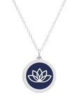 ORIGINAL LOTUS FLOWER CHARM in sterling silver with rhodium plate