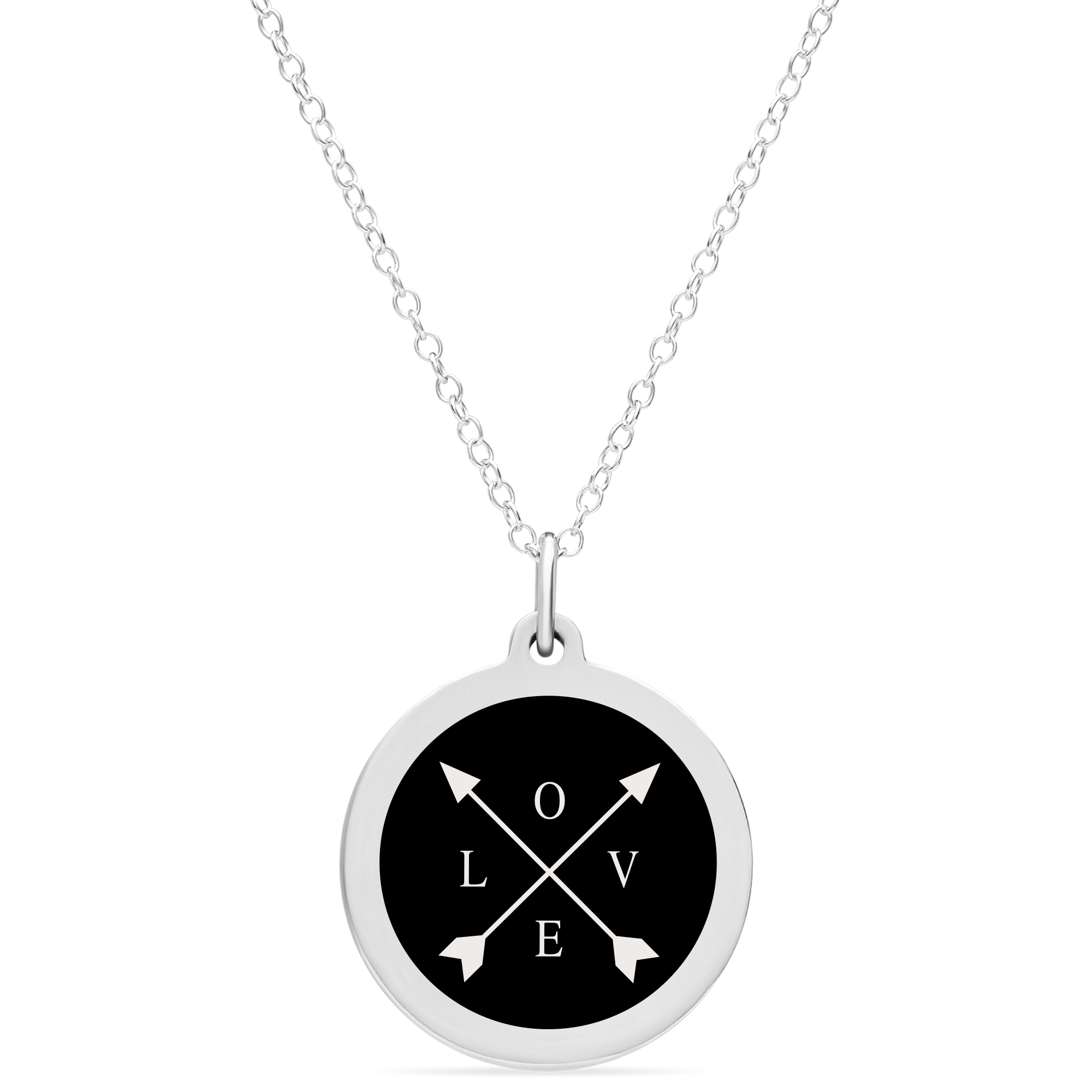LARGE L.O.V.E. CHARM sterling silver with rhodium plate