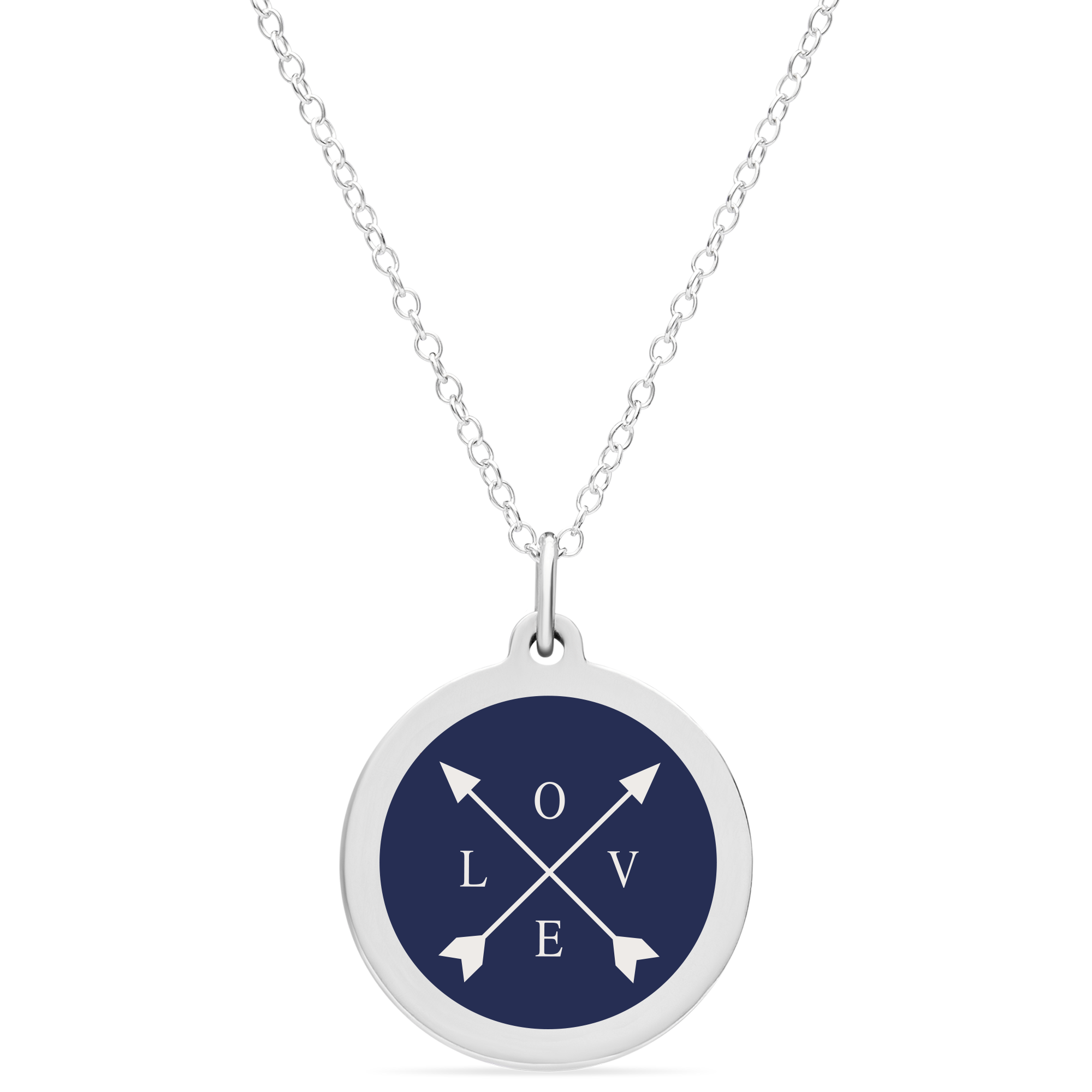 LARGE L.O.V.E. CHARM sterling silver with rhodium plate