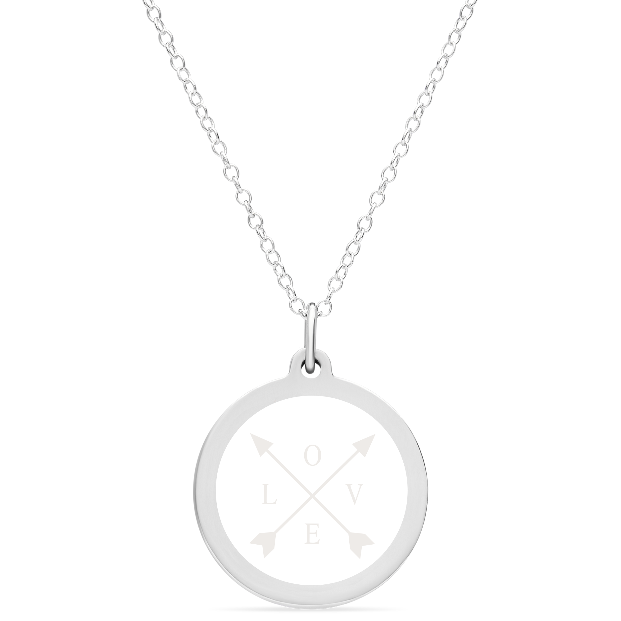 LARGE L.O.V.E. CHARM sterling silver with rhodium plate