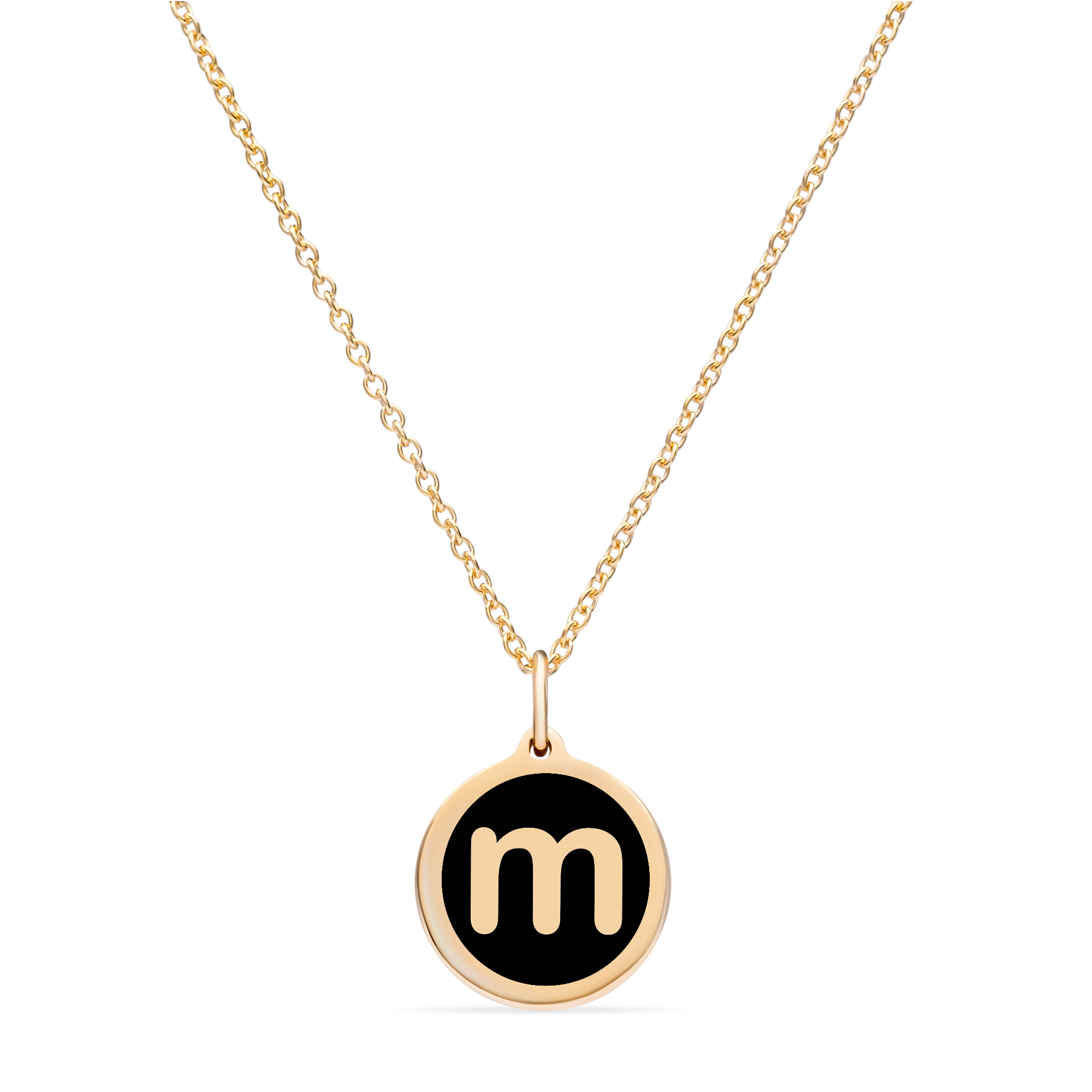 MINI INITIAL 'm' CHARM 14k gold vermeil