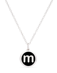 MINI INITIAL 'm' CHARM sterling silver with rhodium plate
