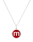 MINI INITIAL 'm' CHARM sterling silver with rhodium plate