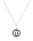 MINI INITIAL 'm' CHARM sterling silver with rhodium plate