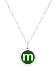 MINI INITIAL 'm' CHARM sterling silver with rhodium plate