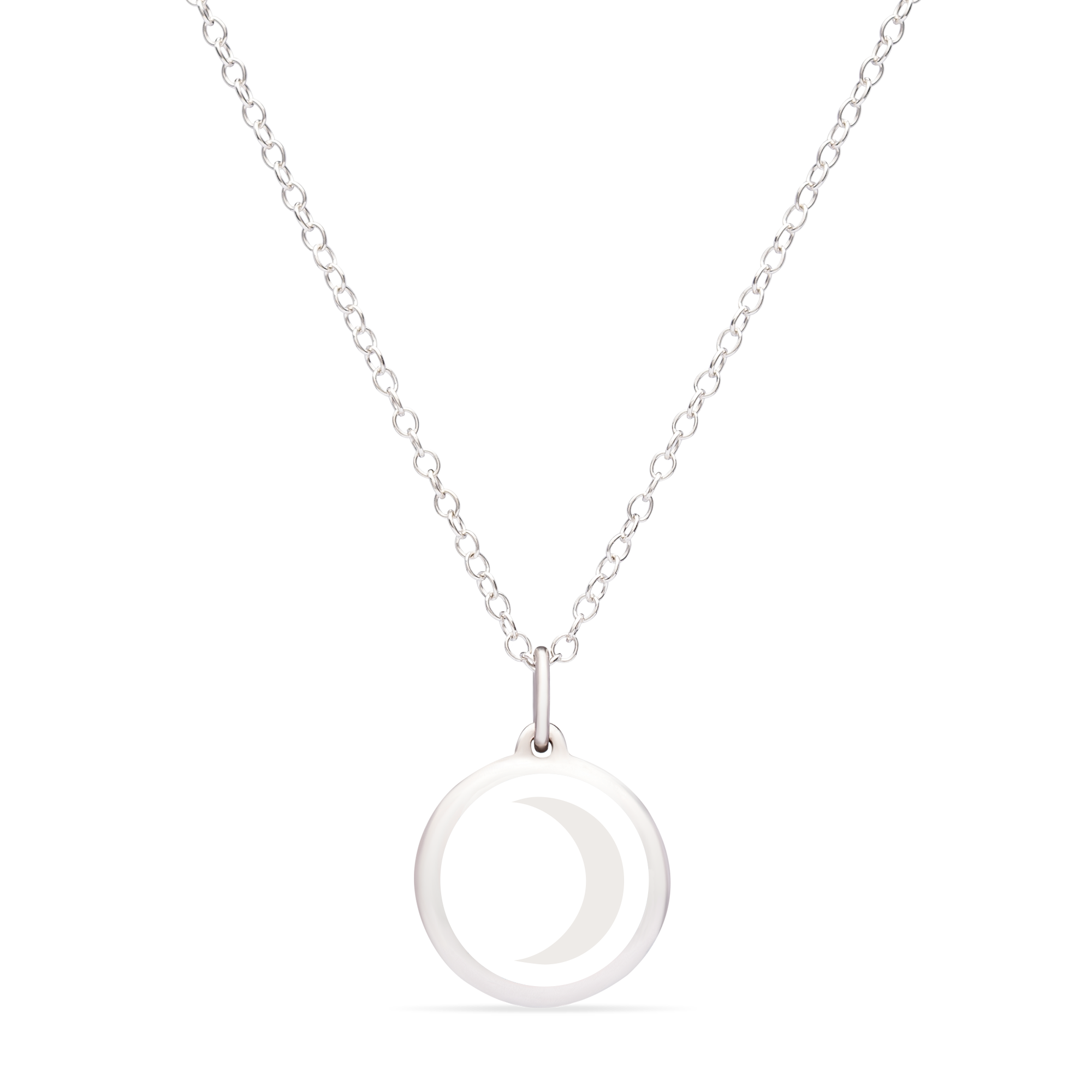 MINI MOON CHARM sterling silver with rhodium plate