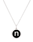 MINI INITIAL 'n' CHARM sterling silver with rhodium plate