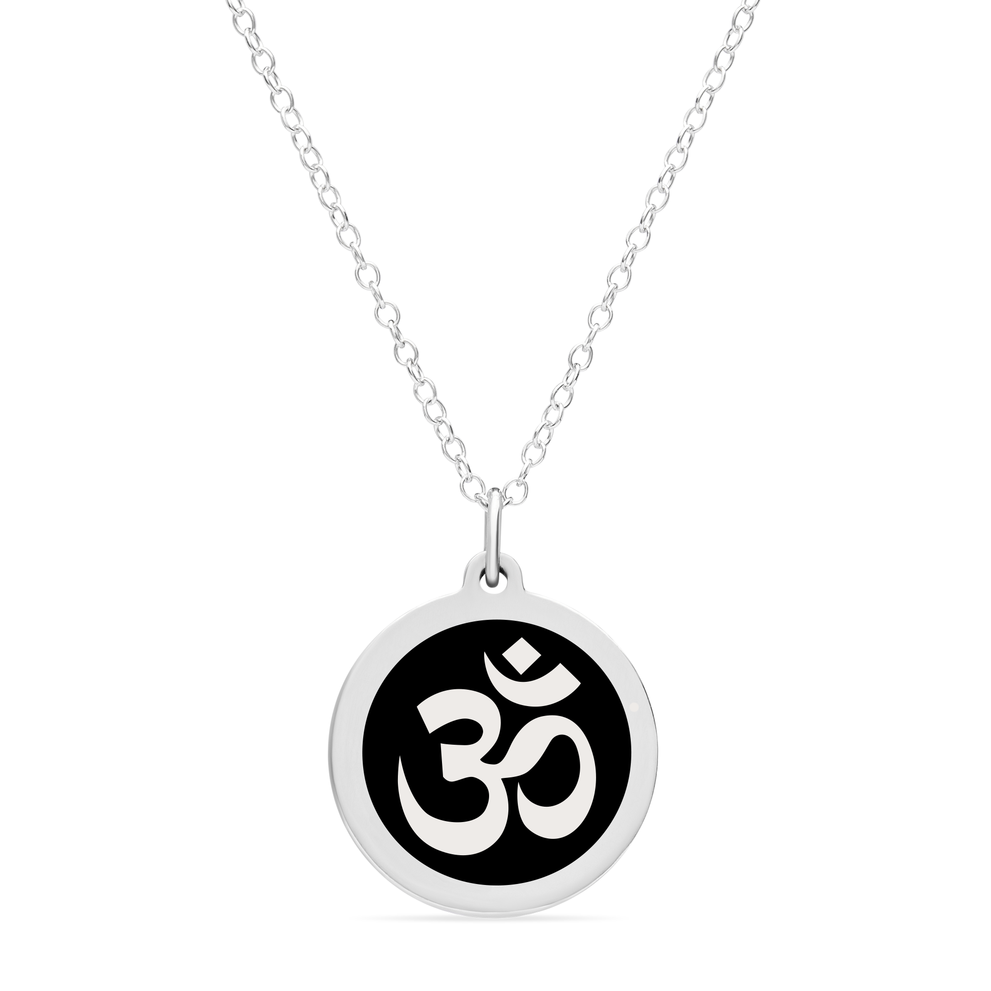 ORIGINAL OM CHARM in sterling silver with rhodium plate