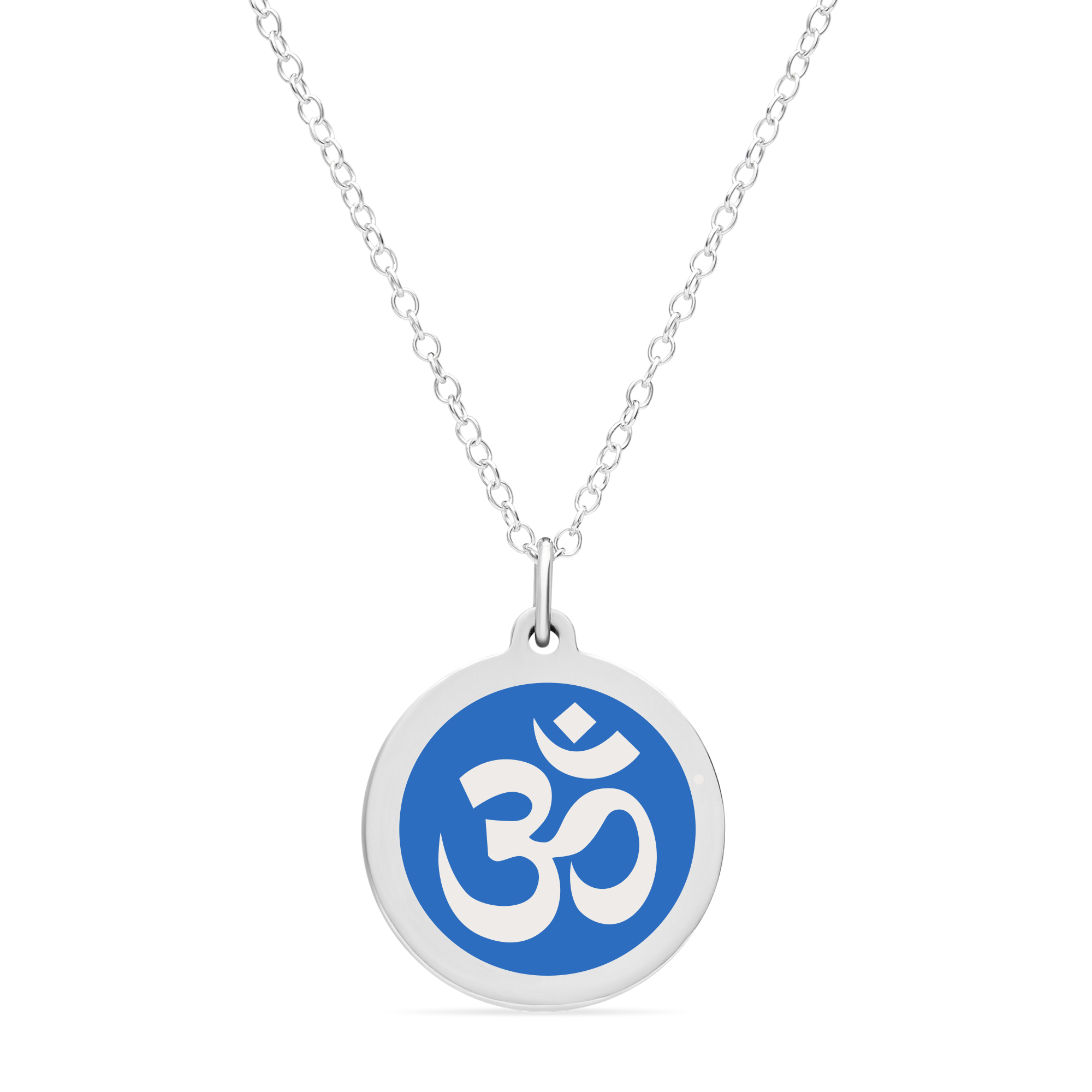 ORIGINAL OM CHARM in sterling silver with rhodium plate