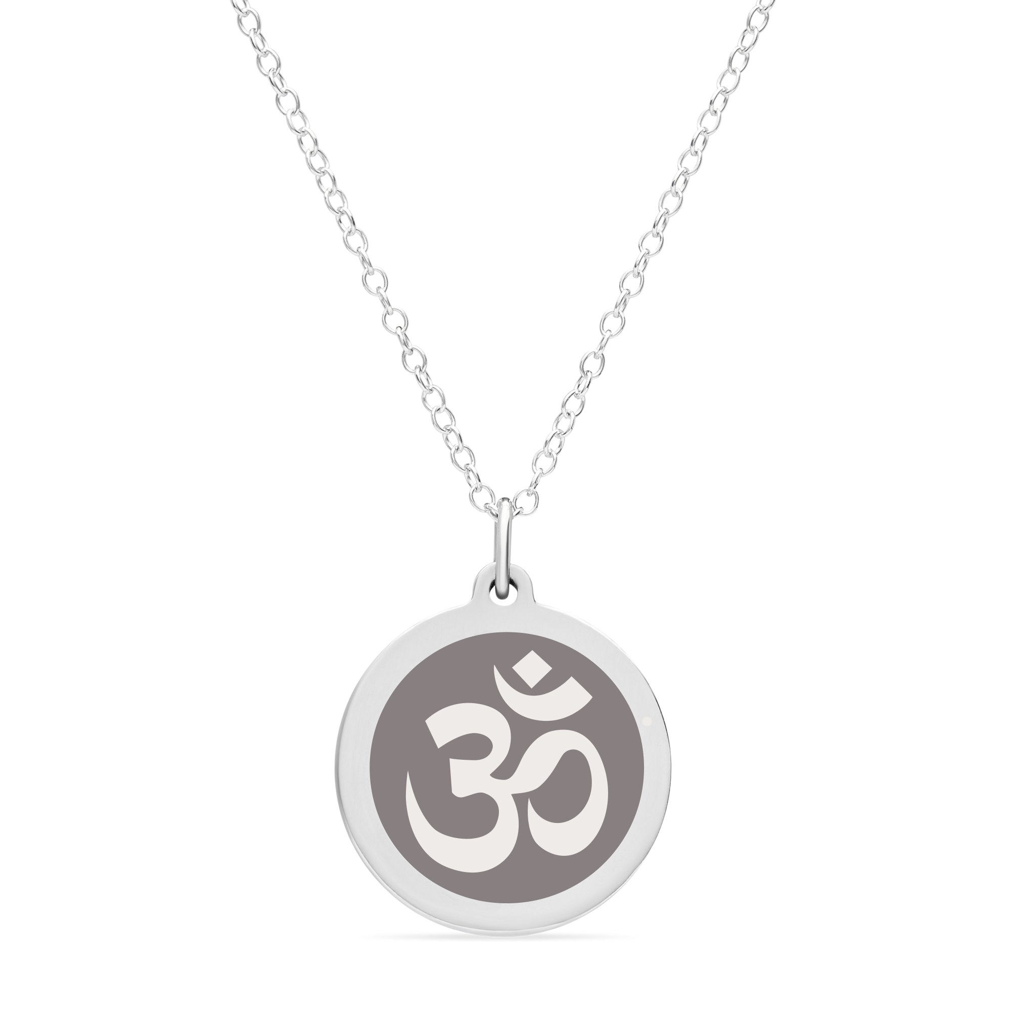 ORIGINAL OM CHARM in sterling silver with rhodium plate
