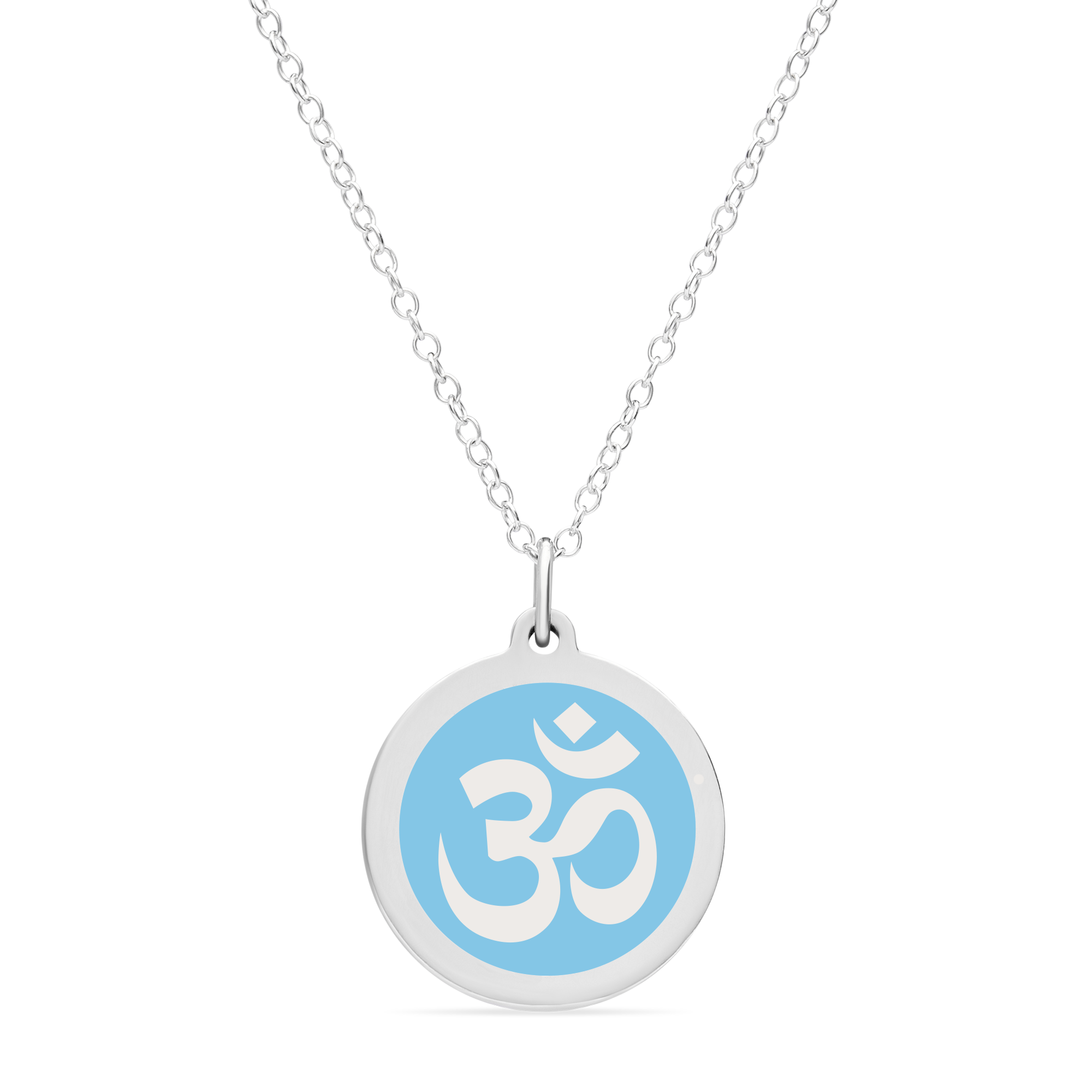 ORIGINAL OM CHARM in sterling silver with rhodium plate