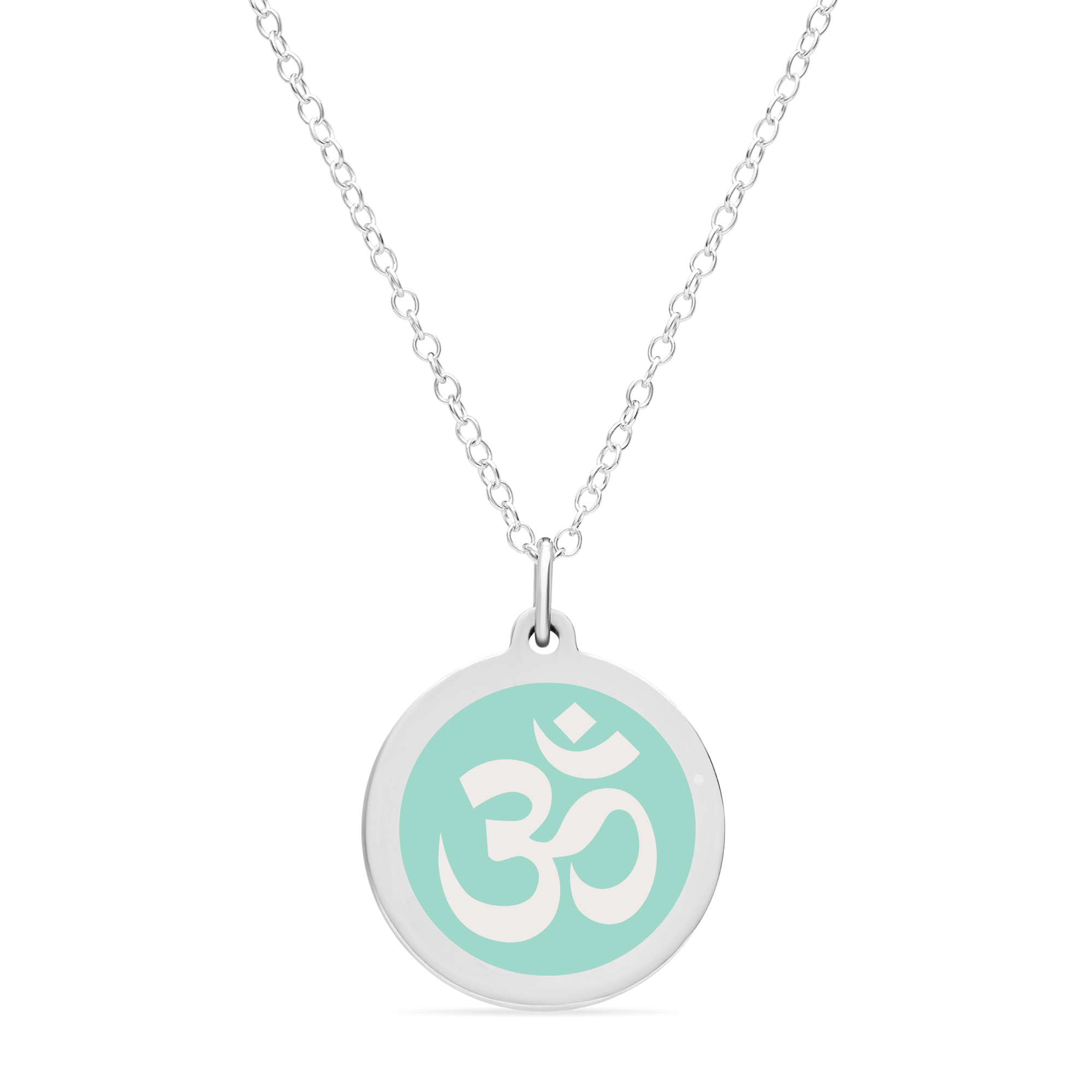 ORIGINAL OM CHARM in sterling silver with rhodium plate