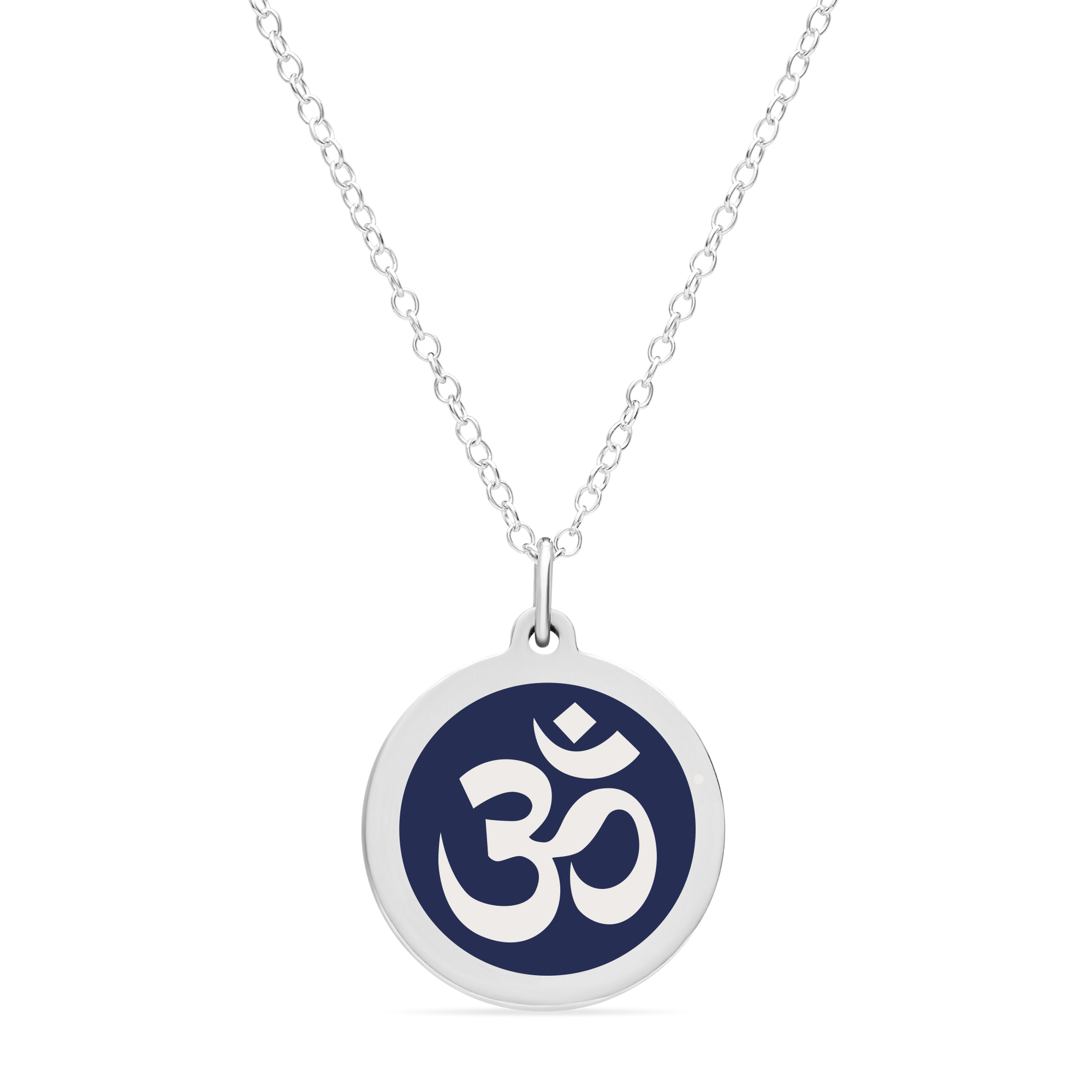 ORIGINAL OM CHARM in sterling silver with rhodium plate