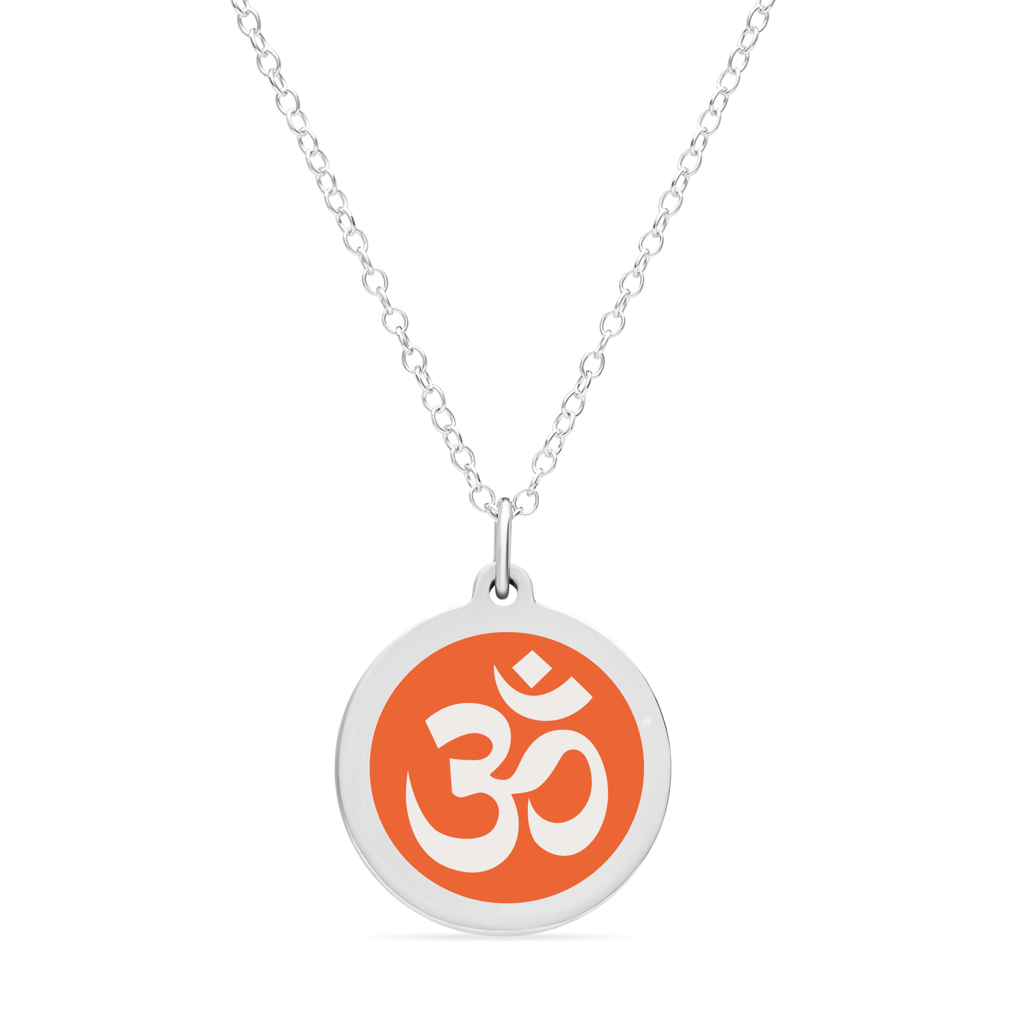 ORIGINAL OM CHARM in sterling silver with rhodium plate