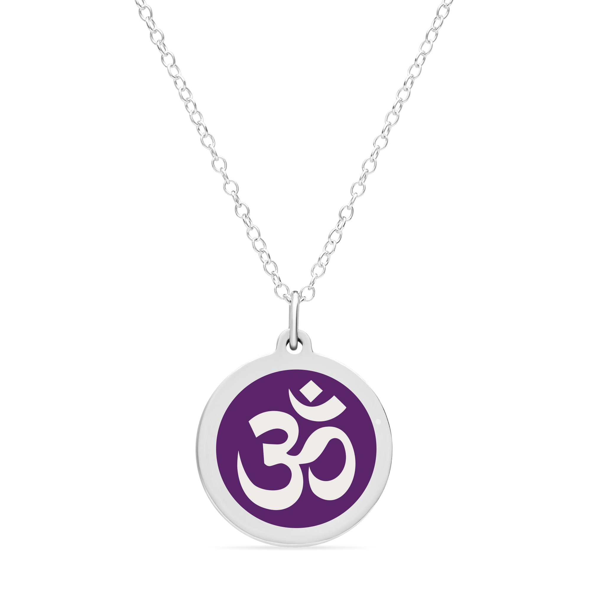 ORIGINAL OM CHARM in sterling silver with rhodium plate
