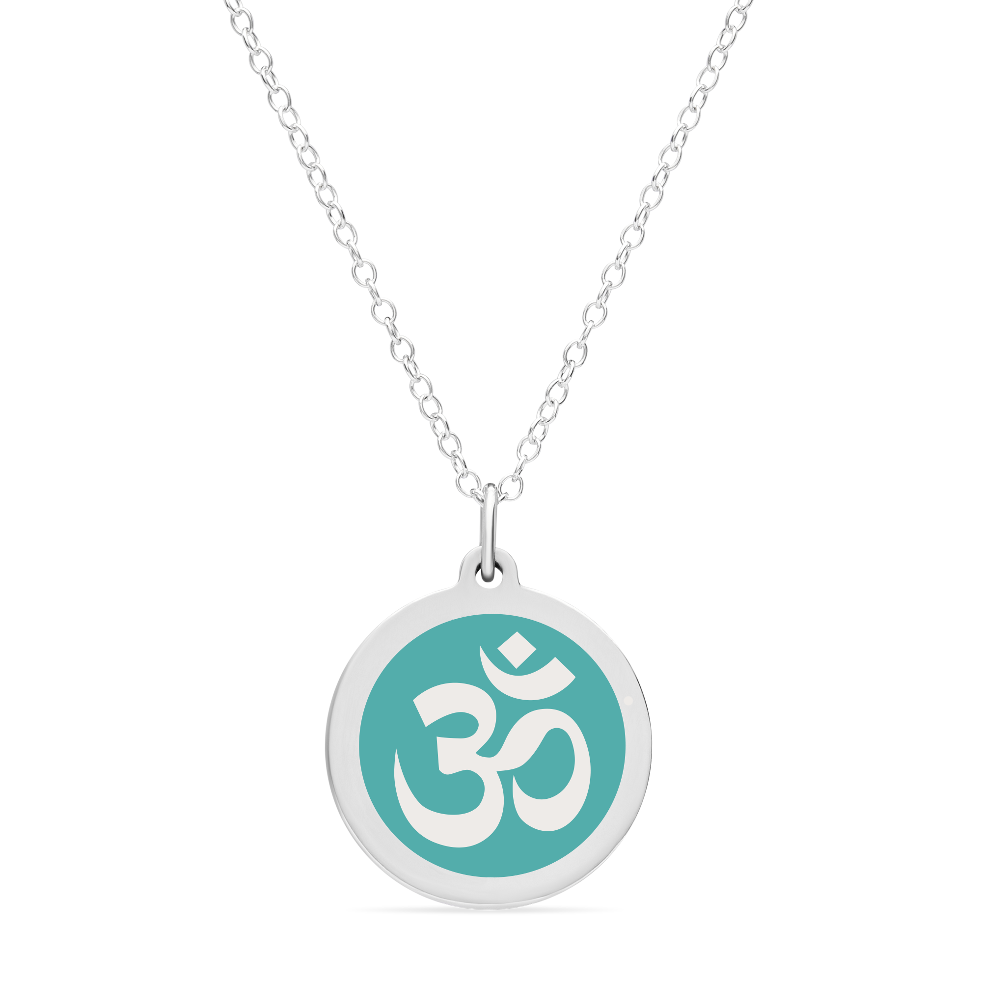 ORIGINAL OM CHARM in sterling silver with rhodium plate