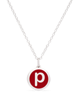 MINI INITIAL 'p' CHARM sterling silver with rhodium plate