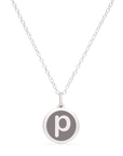 MINI INITIAL 'p' CHARM sterling silver with rhodium plate