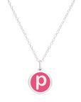 MINI INITIAL 'p' CHARM sterling silver with rhodium plate
