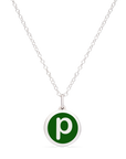 MINI INITIAL 'p' CHARM sterling silver with rhodium plate