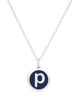MINI INITIAL 'p' CHARM sterling silver with rhodium plate