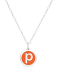 MINI INITIAL 'p' CHARM sterling silver with rhodium plate