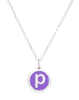 MINI INITIAL 'p' CHARM sterling silver with rhodium plate
