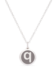 MINI INITIAL 'q' CHARM sterling silver with rhodium plate