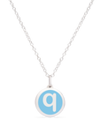 MINI INITIAL 'q' CHARM sterling silver with rhodium plate