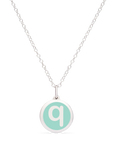 MINI INITIAL 'q' CHARM sterling silver with rhodium plate